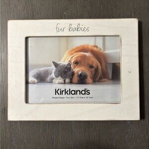 Kirklands Cream Fur Babies Picture Frame